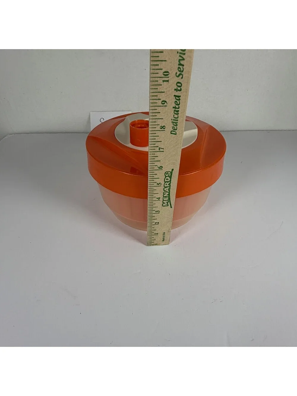 Vintage Triumph Salad Spinner Orange Cream Kitchen Tool S-3